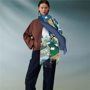 2024 grande taille solide uni femmes imprimé cachemire toucher sentiment classique doux luxueux hiver dame chaud épais gros glands écharpe - Product Image 4