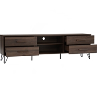 Mueble de TV SAMOS de metal color nogal de 1.8 m, de lujo, exportado de Malasia, elegante mueble para televisión para la decoración contemporánea de la sala de estar.