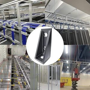 HENENG 4 pièces de raccords à goussets à 90 degrés pour canal de 1-5/8 po, supports de connexion à angle droit à 3 trous, acier de 5,7 mm d'épaisseur - Product Image 6