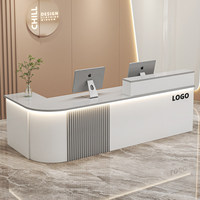 Comptoir de bar en cuir QT-204X, simple, moderne, minimaliste, avec tiroir, pour magasin de vêtements, salon de beauté