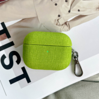 Étui pour écouteurs en denim et nylon pour AirPods 4 5 3 2 Pro 2 avec crochet métallique, anti-rayures, résistant aux chocs, pochette de voyage