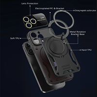 Coque de téléphone personnalisée antichoc avec grand support annulaire pour iPhone 15 Pro, coque de protection magnétique créative pour voiture