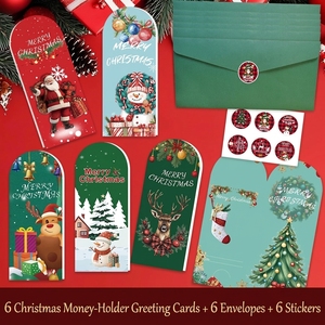 Ensemble de cartes de vœux de Noël de luxe personnalisées, enveloppes, cartes de bénédiction manuscrites, <span class=keywords><strong>mini</strong></span> cartes cadeaux décoratives, papier transfert thermique - Product Image 1