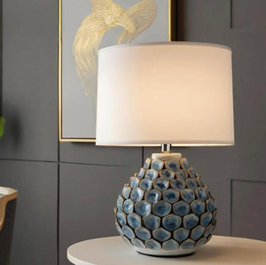 Lámpara de Mesa Moderna de Cerámica con Pantalla Blanca en Forma de Tambor, Luz Decorativa para Sala de Estar y Dormitorio - Product Image 6