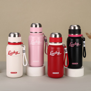 Lucky Insulated Water <b>Bottle</b> 304 Stainless Steel 500Ml Portable Travel <b>Thermos</b> With Handle - Product Image 1