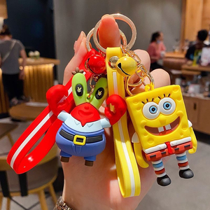 Llavero de PVC de dibujos animados QYS, Bob Esponja y Patricio Estrella, llavero de goma 3D de anime, bonito colgante para bolso, regalo para niños - Product Image 3