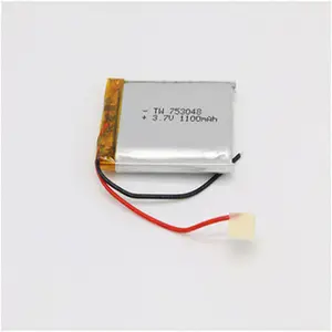 High capacity 753048 3.7v 1100mah li polymer battery for digital products