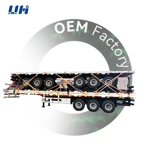 YIHAI Cheap Factory Container chassis 20ft 40ft 60ft Flatbed Flat Bed Full Trailer Truck Trailers Truck Brand-new for Sale