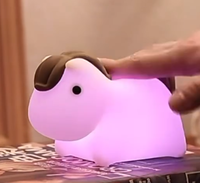 Lampe de nuit moderne en silicone LED en forme de cheval, rechargeable, tactile, avec lumière douce et chaude pour la chambre des enfants et boîte cadeau