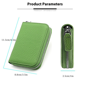 3314 <span class=keywords><strong>E</strong></span> + Style japonais véritable cuir de vachette portefeuille grande capacité Compact Simple fermeture éclair porte-monnaie à la mode RFID porte-carte - Product Image 3