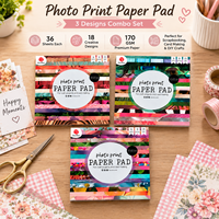 Bloc de papier photo 170 g/m² pour scrapbooking, 36 feuilles, 18 motifs, papier décoratif pour la création de cartes, le journaling et les loisirs créatifs