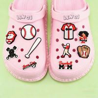 Breloques pour chaussures de baseball, Pins pour sabots 'Baseball Mom & Vibes', Décorations sportives en PVC pour sabots