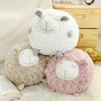 Vente chaude de haute qualité personnalisé rond en peluche gros mouton jouet mignon petit mouton en peluche jeter oreiller