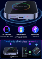 WOOBOOMAGIC A2 8GB+128GB AI CarPlay Box dengan Metal & Kaca Abu-abu WiFi 5GHz Android Auto Kabel/Bluetooth LED Terang Garansi 1 Tahun