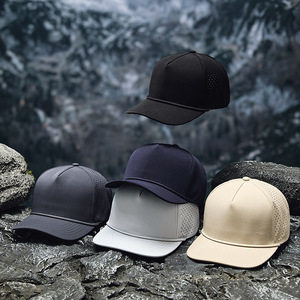 Gorra Deportiva de 5 Paneles con Logotipo Personalizado al por Mayor, de Secado Rápido, Impermeable, con Perforaciones Cortadas a Láser, Ligera - Product Image 2