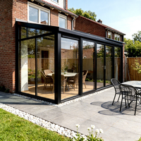 Véranda en verre autoportante personnalisée par les fabricants, véranda en aluminium 6063-T6 à double vitrage, imperméable, pour l'extérieur
