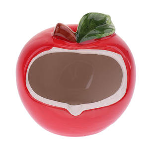 Maison d'été en céramique en forme de pomme pour <span class=keywords><strong>hamster</strong></span>, <span class=keywords><strong>cage</strong></span>, <span class=keywords><strong>mini</strong></span> cachette fraîche, lit de couchage, nid pour petits animaux - Product Image 2