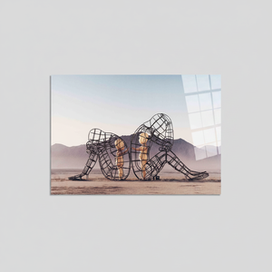 Toile imprimée : Deux personnes se retournant dans le dos à Burning Man, ART SUR VERRE TÉMPERÉ - Product Image 2