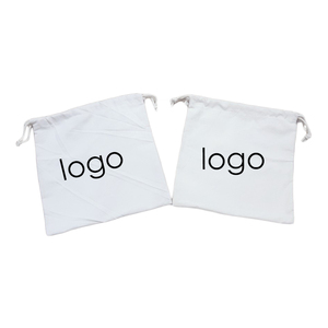 Borsa privata privata in tela di lino di cotone nero con logo stampato in <span class=keywords><strong>bianco</strong></span> per borsa cappello scarpe per imballaggio custodia antipolvere - Product Image 4
