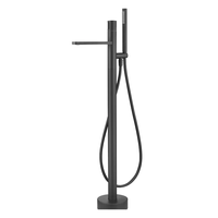 Robinet de baignoire de luxe chromé or, standard hôtelier 5 étoiles, en laiton massif, avec douchette céramique effet pluie, à poser au sol - Vente chaude