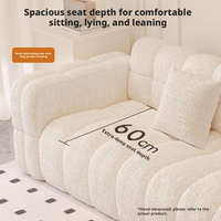 Canapé Bouclé Moderne en Gros, Style Minimaliste Français, en Velours d'Agneau, pour Appartement Compact, Mobilier de Maison