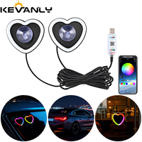 Nouvelle lumière LED néon colorée changeante contrôlée par application et USB pour voiture, lumière d'ambiance pour voiture, triangle de fenêtre universel