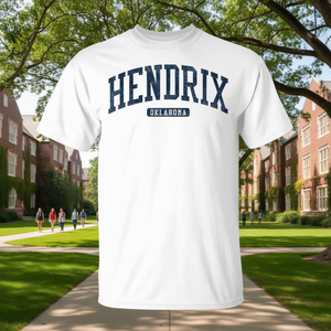 T-shirt bleu premium style collège Hendrix Oklahoma - Product Image 3