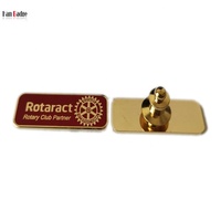 Badge Rotaract personnalisé, épinglette de club rotatif, partenaire, laiton, émail dur, plaqué or 24 carats, épingle à cravate de luxe