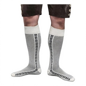 Professional Oktoberfest Bavarian Nylon/Cotton <b>High</b> <b>Knee</b> <b>Socks</b> With Twin Colors Unisex Quality Thick Crew <b>Socks</b> Knitted - Product Image 1