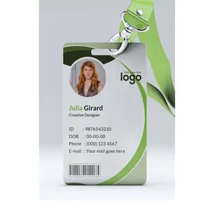 3PCS Work Card PVC Card Printing Customized Free Design 0.76mm Waterproof Color Printing Round Corners Employee ID Card