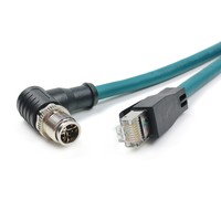 Kabel Fleksibel Drag Konektor M12 Profibus Industrial EtherCAT Ethernet X Coded D Coded 4pin 8pin D RJ45 Cat5e Cat6a