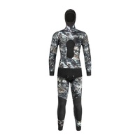 DIVESTAR Grosir Pakaian Olahraga Pria Neoprena Kamuflase Karang Jahitan Rata Lapisan Sel Terbuka Wetsuit Spearfishing Tahan Air Depan