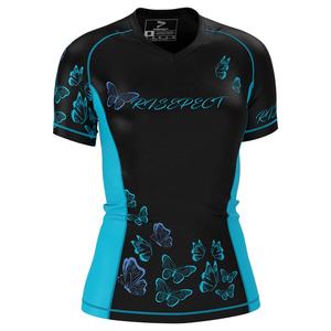 Traje de Baño de Compresión para Mujer, Estilo MMA/BJJ, con Estampado Personalizado, Manga Corta, Protección UV - Product Image 4