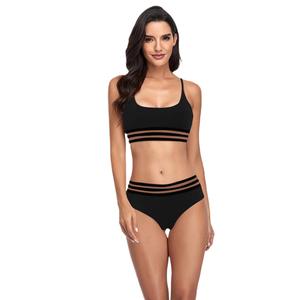 <span class=keywords><strong>Maillot</strong></span> <span class=keywords><strong>de</strong></span> <span class=keywords><strong>bain</strong></span> bikini transfrontalier européen et américain sexy, ensemble <span class=keywords><strong>2</strong></span> <span class=keywords><strong>pièces</strong></span> pour femme, sportif, taille haute, dos nu, rayé, en nylon - Product Image 5