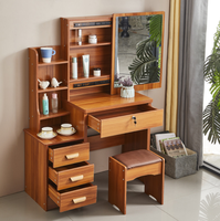 Ensemble de chambre à coucher, meubles modernes, commode de luxe, coiffeuse avec miroir et éclairage LED