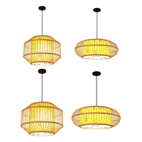 Lustre en bambou, abat-jour en rotin tressé, nid d'oiseau, luminaire suspendu, lustre, luminaire de cuisine