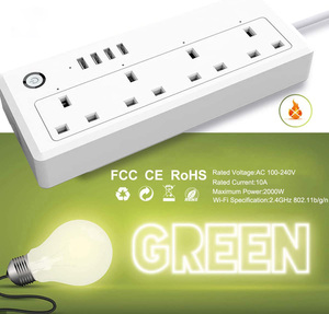 สายต่ออัจฉริยะพร้อมช่องเสียบ USB อุปกรณ์ป้องกันไฟกระชากชนิด WiFi ใช้ได้กับ Alexa Google Home และ <span class=keywords><strong>smartthings</strong></span> - Product Image 6