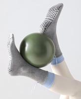 Chaussettes de Pilates et de Barre en Coton Respirant Antidérapantes pour Femmes, avec Double Revers et Nœud Décoratif, Personnalisables, Vente en Gros