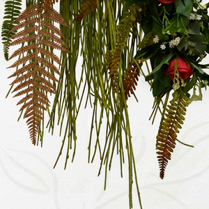 Artificial Hanging Decorative Basket with Green Foliage and Floral Arrangement for Home Balcony <b>Wall</b> Garden <b>Decor</b> - Product Image 3