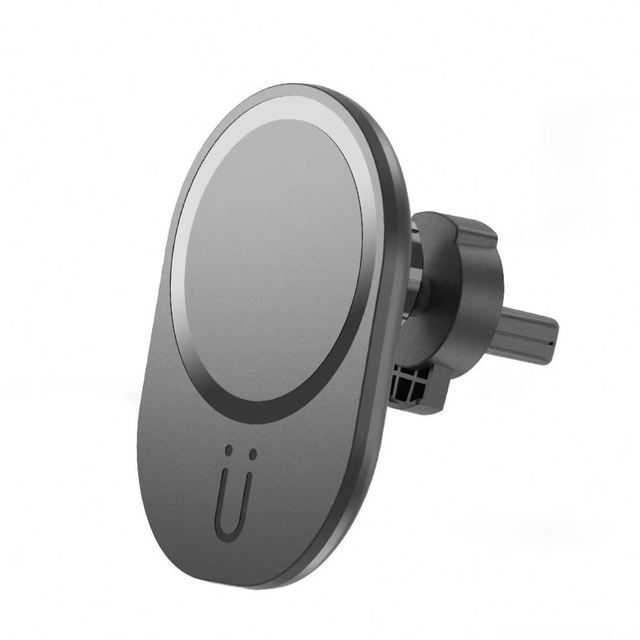 Magnetic Car Wireless Charger with 15W Output ABS Material Black/White Color Air Vent Mount Featuring 360 Rotation