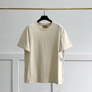 Camiseta de algodón de manga corta con cuello redondo para hombre, de color liso, ajuste regular, estilo casual, tejido de punto, teñido liso. - Product Image 5