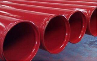 Tuyau en acier ERW galvanisé à chaud, peint en rouge, personnalisé, conforme aux normes UL FM ASTM A53, avec extrémités rainurées pour système d'extinction automatique d'incendie