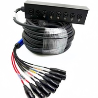 Câble multipaire XLR multicolore 8 canaux, boîtier de scène 6 entrées 2 sorties, câble audio multipaire XLR pour scène