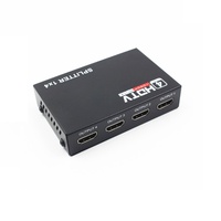 Répartiteur HD 2.0 avec boîtier métallique, commutateur 1 entrée 4 sorties, 1080P 3D Ultra 2K HDCP, mini amplificateur 4 voies avec adaptateur d'alimentation DC 5V