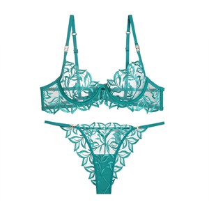 2025 français broderie dentelle garniture Sexy respirant rassemblement pour les femmes doux <span class=keywords><strong>soutien</strong></span>-<span class=keywords><strong>gorge</strong></span> respirant Ultra-mince Lingerie ensemble Sexy sous-vêtements - Product Image 6