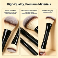 4-teiliges Make-up-Pinsel-Set mit Doppelkopf, Holzgriff, Aluminiumzwinge, weichen Synthetikfasern, Beauty-Make-up-Werkzeuge
