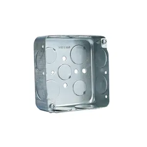 UL standard listed and certificated 4x4 Inches Square wall mounted galvanized steel electrical switch boxes