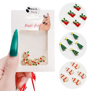 Paso Sico Noël Nail Art Designs Neige Arbre Alliage Nail Art Charmes 3D <span class=keywords><strong>Manucure</strong></span> Fournitures pour Festival Décoration DIY En Gros - Product Image 4