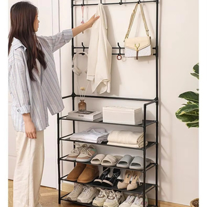 Strong <strong>Metal</strong> Space-Saving Eco-friendly Modern Shoe &amp; <strong>Coat</strong> Storage Rack Freestanding Heavy Duty Living Room <strong>Stand</strong> - Product Image 1