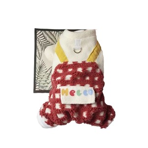 Beautiful Pets Pet Dog <b>Winter</b> <b>Overalls</b> Red Checkered Fleece Clothing For Small Dogs Teddy Panda Schnauzer Pomeranian - Product Image 4
